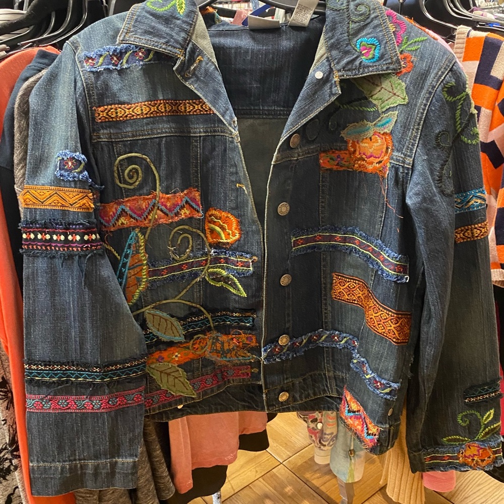 Embroidered denim jacket